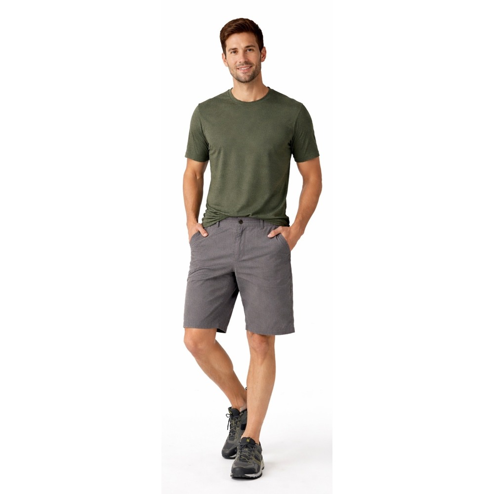 PRANA Grey Hemp Blend Performance Shorts Men's 38 Outdoor Travel Stretch